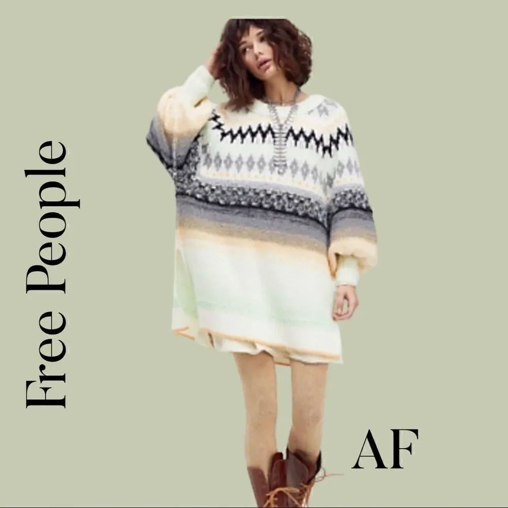 FREE PEOPLE FROZEN FOREST TUNIC SWEATER NWT SMALL